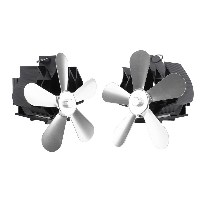 Pomya 5 Vane/Wing Heat Powered Stove Fan, Wall Mounted Fireplace