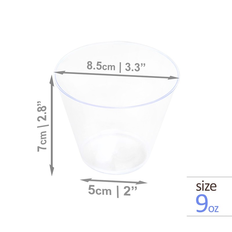 STACKABLES ~ Pack of 50 Hard Plastic Cups ~ 9oz