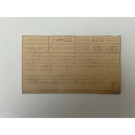 Roswell Crash Documents Area 51 Alien Top Secret UFO Military Document Cards