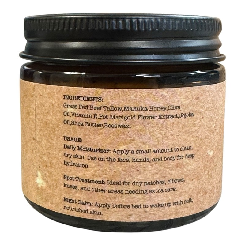 RELLET Beef Tallow and Honey Balm for Skin : Grass