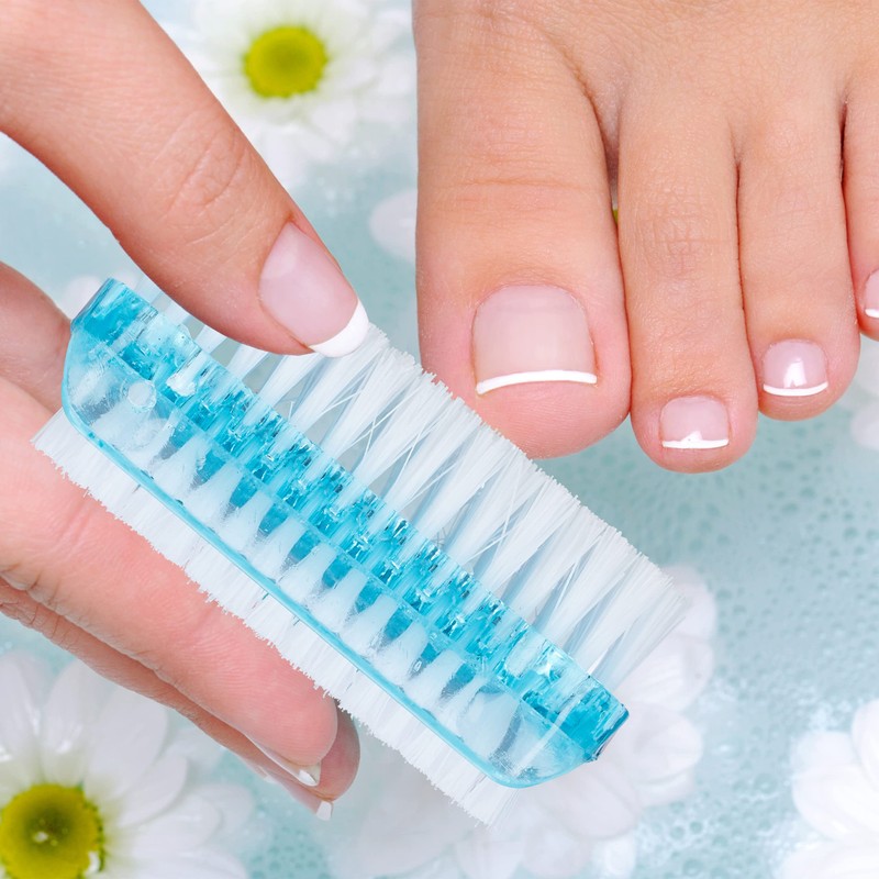 Relaxdays Nail Brush Set of 8 Double-Sided Hand Brush with