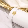 Clearine 925 Sterling Silver CZ Sunflower Honeybee Bracelet Interlocking Heart