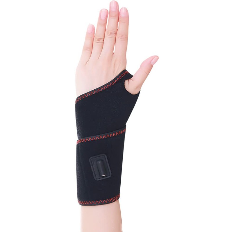 Wrist Heated Brace Wrap - Riloer 3 Adjustable Levels Pain