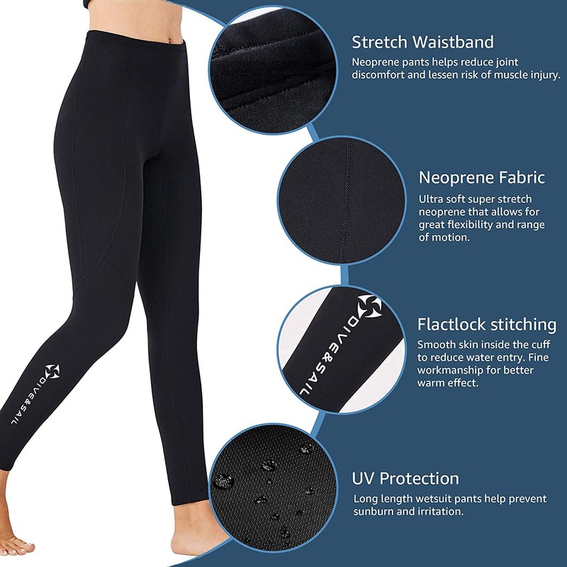 EUPTE 2mm Diving Wetsuit Pants Swimming Pants Leggings for Women
