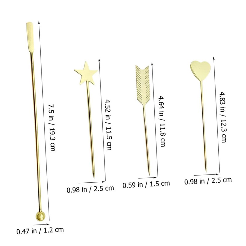Healeved 4pcs Manicure Mixing Tools Nail Gel Rods for Nail