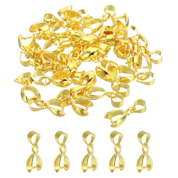 PATIKIL Pendant Bail Clips, 30Pcs 5x14mm Metal Pendant Connector Clasp