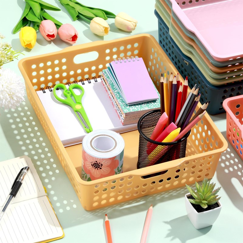8 Pack Boho Plastic Turn in Paper Trays for Classroom