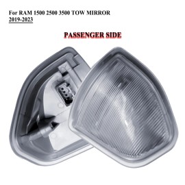 LONGLING Passenger Right Side Door Tow Mirror Turn Signal Light for 19-23 Ram 2500 3500
