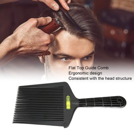Hair Cutting Comb, Top Guide Comb, Flat Hairdressing Comb, Hairdressing Tool, Wide Flat Tip Comb with Spirit Level System, Black