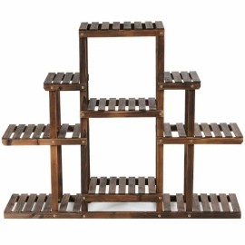 6-Tier Flower Wood Stand Plant Display Rack Storage Shelf for Home or Office UseSelect: 6-Tier 47.5" x 10" x 38"