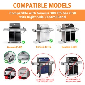 SafBbcue 67722/67820 Grill Burner Tube for Weber Genesis 300 Series (2007-2010) Genesis E310 E320 S310 S320 EP310 EP320 Gas Grills with Side Control Knobs, 304 Stainless Steel