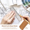 Metal Ruler 12 Inch 6 PCS Cork Backed Ruler Non