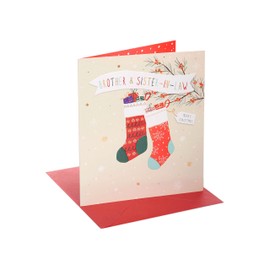 UK Greetings Christmas Card for Brother & Sister-In-Law - Stockings Design
