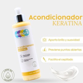 Vemare Cosmetics Acondicionador de Keratina Aporta Brillo y Suavidad al Cabello 250ml