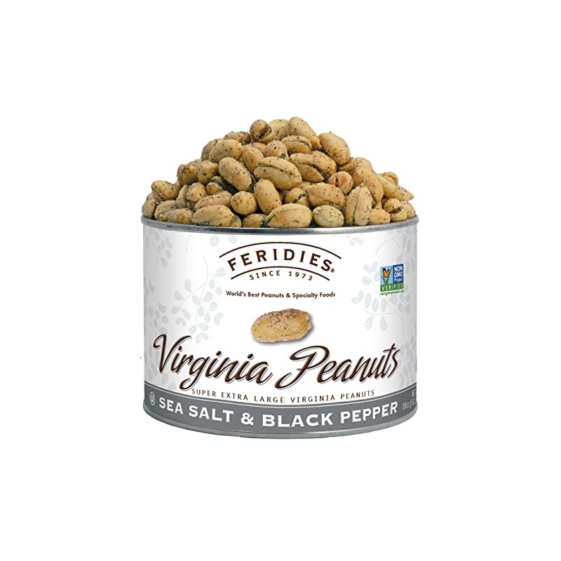 FERIDIES Extra Large Salt & Pepper Virginia Peanuts, All Natural,