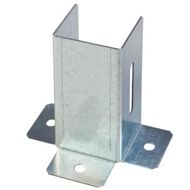 Galvanised Post Support Foot Bracket Open Shoe Heavy Duty for Fence Fixing Pack of: 1 Size: 91mm - 3.6"