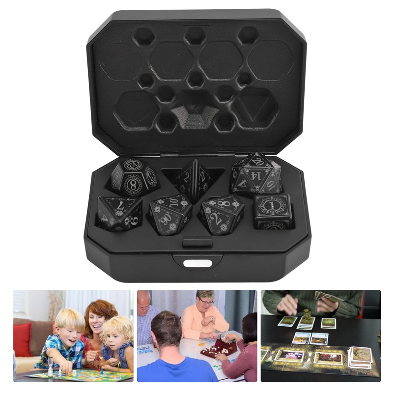 7pcs Electronic Dice LED Rechargeable with Charging Compartment Light Up