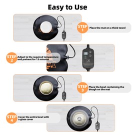 Bread Proofer Warming Mat - Sourdough Warming Mat Sourdough Dough Proofer for Fermenting with Thermostat Control Adjustable Temperature 59°F - 140°F (Round)