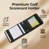 Magnetic Golf Scorecard Holder, Premium Leather Golf Yardage Book, Fits