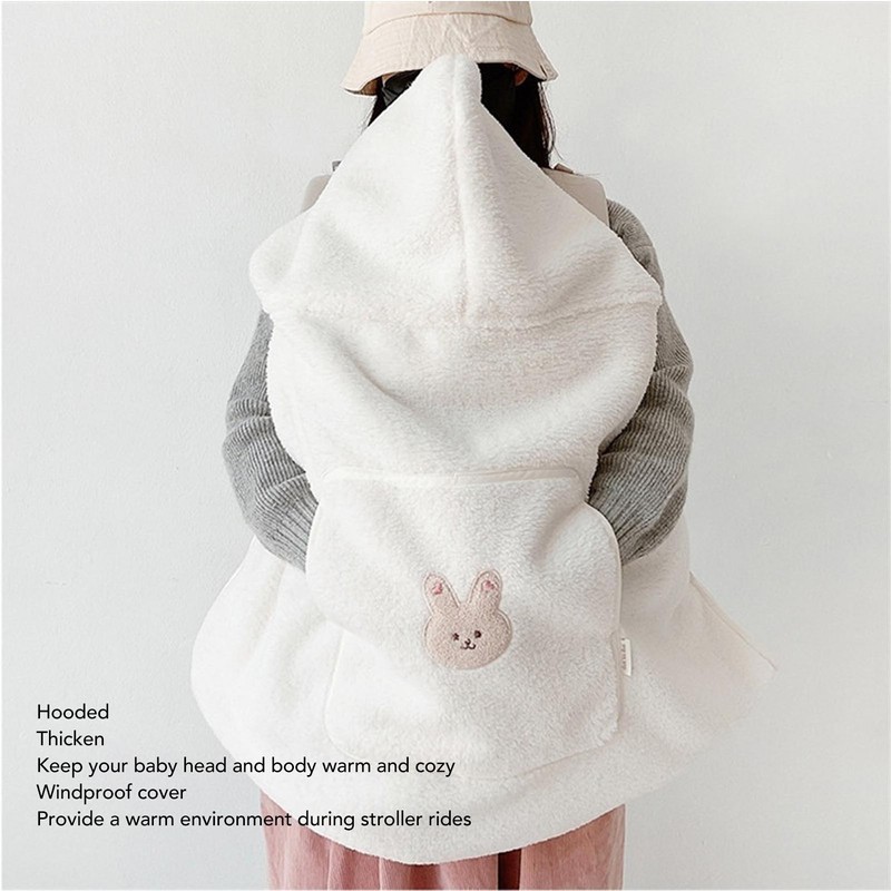Hooded Toddler Blanket Keep Warm Windproof Large Pocket Thickened Baby
