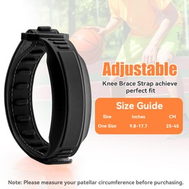 Qioyailv 2 Pack Adjustable Patella Knee Strap, Knee Brace for Patellar Tendon Support, Ideal for Running, Basketball, and Sports Activities, Men and Women (Black) | Qioyailv