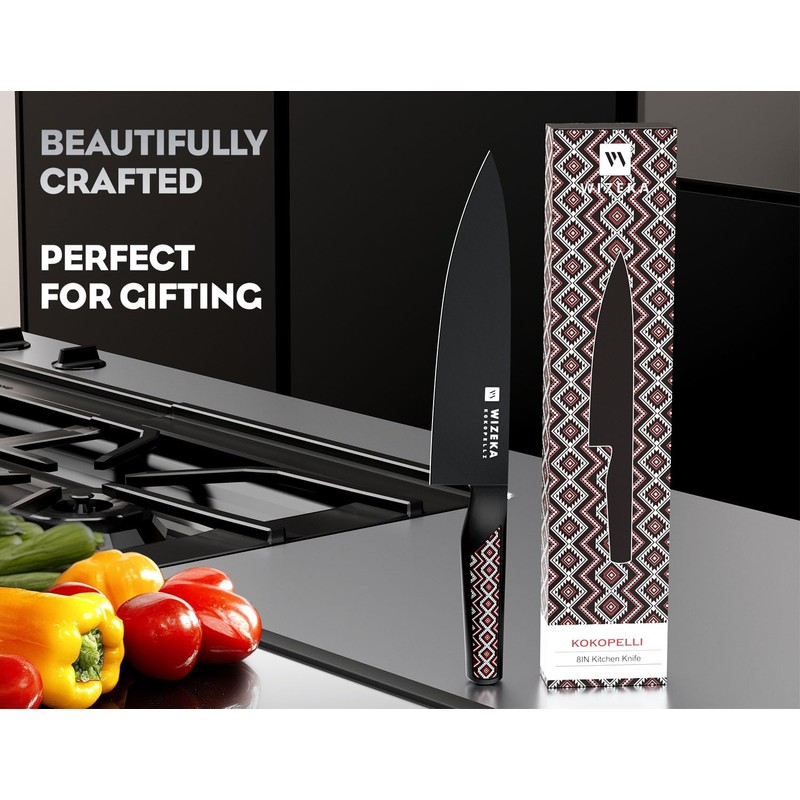 WIZEKA Chef Knife: 8 Inch: Extreme Sharp Kitchen Knife: Full