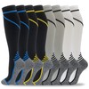 fenglaoda 8 Pairs Compression Socks for Men & Women 20-30