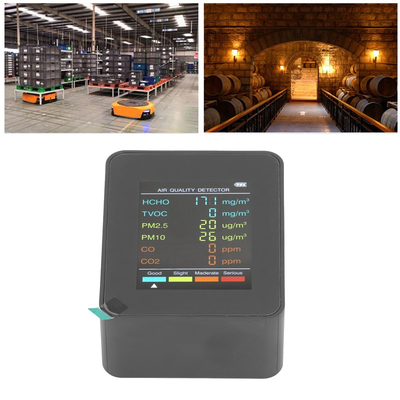 Air Quality Monitor Portable LCD Backlight Screen CO2 TVOC HCHO