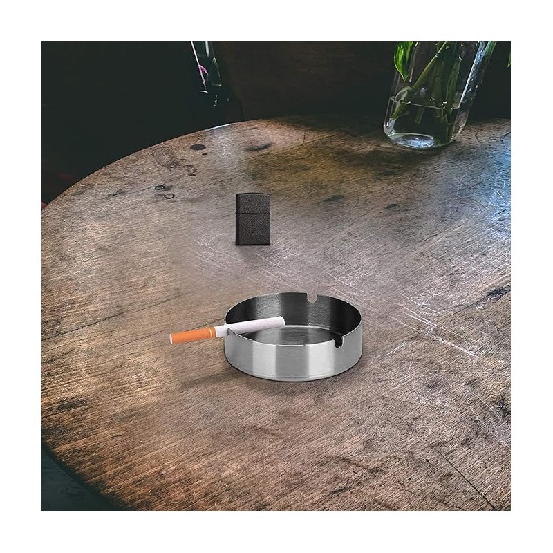 Stainless Steel Ashtray Modern Tabletop Ashtray for Indoor and Outdoor
