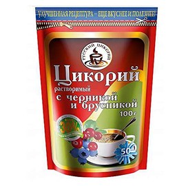 Instant Chicory from “Russian Chicory” - 100% Pure and Organic Dried Chicory Root - Dessert Beverage, Caffeine-Free & Acid Free - 100gr/ 3.5 oz (Blueberries & Cranberries)