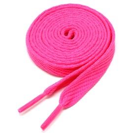 BCB Wear Skateboard Style Flat Shoelaces 1/2" Wide For All Shoes - 45" and 54" Lengths (Hot Pink-45)