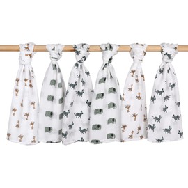 GLLQUEN BABY Muslin Squares Cloth for Baby, 6pack 70cm x 70cm Cotton Burp Cloths for Newborn, Absorbent & Breathable and Ideal to Clean, Wipe & Cover Newborns