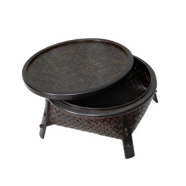 GZQWDC Bamboo Basket with Lid,Handmade Storage Basket Box for Home Decor,Round Basket for Bread,Fruit,Vegetable