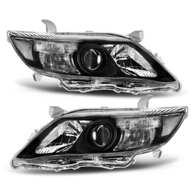 Bincmay Headlight Assembly Compatible With 2010-2011 Camry 10 11 Camry Headlamp Replacement Black Housing Amber Reflector