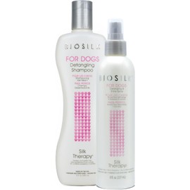 BioSilk Therapy Detangling Plus Shine Mist Dogs + Silk Detangling Shampoo Sulfate Free