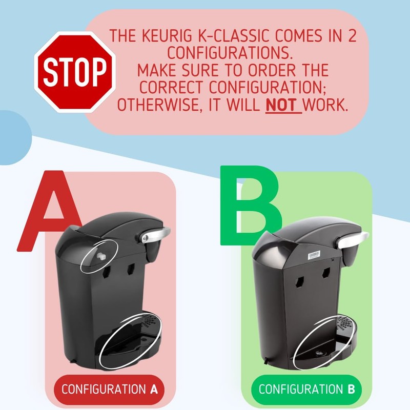 Replacement Water Reservoir Tank for Keurig K-Classic ONLY - CONFIGURATION