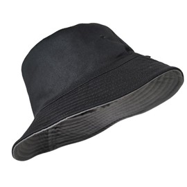 Laquest Reversible Bucket Hat, Large Size, Men's, Women's, Cotton, with Chin Strap, black/grey, L