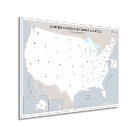 HISTORIX 2024 Updated United States Electoral College Votes by State Map Poster - 24x30 Inch Presidential Election Electoral College Poster - US President Electoral Map Poster