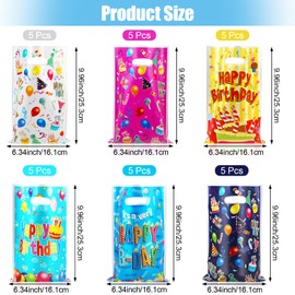 Annhao Annhao 30 Stück Geschenktüten Kindergeburtstag, Geburtstagstüten Mitgebsel Kinder, Tüten Kindergeburtstag Partytüten Geschenk Candy Tüten für Mädchen Jungen Kinder Geburtstag Party Tüten (6 Stile)