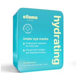 Elluma Beauty Under Eye Patches (12 Pairs) - Gel Restoring Face Mask - Reduce Dark Circles, Puffy Eyes, Under Eye Bags, Wrinkles - Hydrating Set