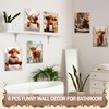 Marspark 6 Pcs Funny Highland Cow Bathroom Framed Wall Art