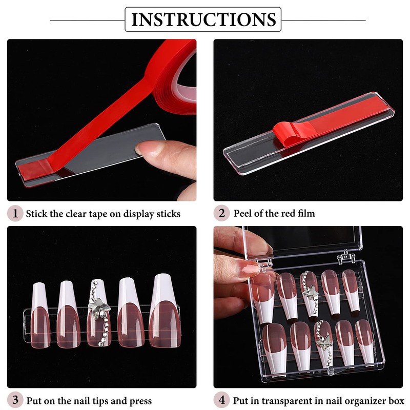 Noverlife 10PCS Press On Nail Storage Box, 2.6x2.6 inch /