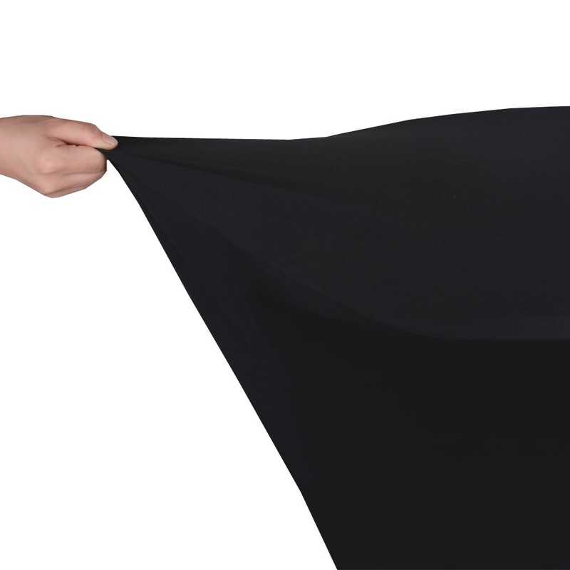 JISEN Cocktail Spandex Fitted Stretchable Elastic Tablecloth 28x43 Inch Black