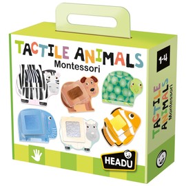 Headu - Tactile Animals Montessori Puzzle 1-4 Jahre, Mehrfarbig, IT20188
