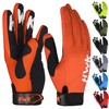 HWK Motorcycle Riding Gloves for Men & Women - Tactical Gear with Non-Slip Neoprene Palm Padding, Temperature Resistant Medium Dirt Bike Gloves Orange - Motorcycle Gear