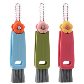 3 in 1 Cup Lid Cleaning Brush, Multifunctional Crevice Cleaning Brush, Portable Cup Lid Cleaning Brush Set Home Kitchen Cleaning Tools （Red Blue Green