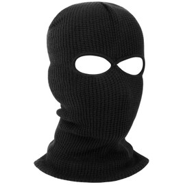 HAGOT Balaclava 3-Hole/2-Hole Balaclava, Knitted Balaclava, Ski Hat for Motorcycle and Bike, Multifunctional Mask, black
