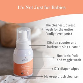 Earth Mama Earth Mama Sweet Orange Baby Liquid Wash Foaming Hand Soap, Organic All Purpose Body Wash for Sensitive Skin, Castile Soap with Coconut Oil, Shea Butter, Calendula, & Aloe, (Packaging May Vary)
