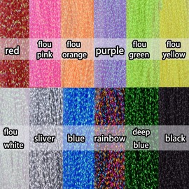 10PCS Multiple Colors Crystal Flash Spiral Line for Fly Fishing Flies Fly Tying Material (12 Colors Crystal Flash-SET C)