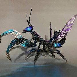 Metalkitor 3D Metal Puzzles for Adults, Giant Mantis Model Kit - Steampunk DIY Ornament - Assembly Jigsaw Crafts Brain Teaser - Perfect Room Decor and Gift Choice (1200+ PCS) - Color: Grass Green